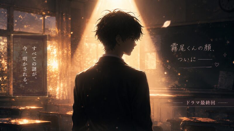 実写ドラマ版の最終回で霧尾の顔が解禁される瞬間を象徴する演出