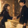 ちはやふる 千早と太一が卒業式後の部室で向き合うシーン、百人一首の札が舞う