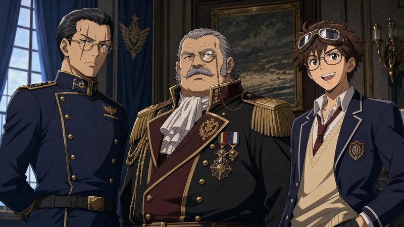 コードギアスの軍人や日常のメガネキャラとコラボ眼鏡のイメージ