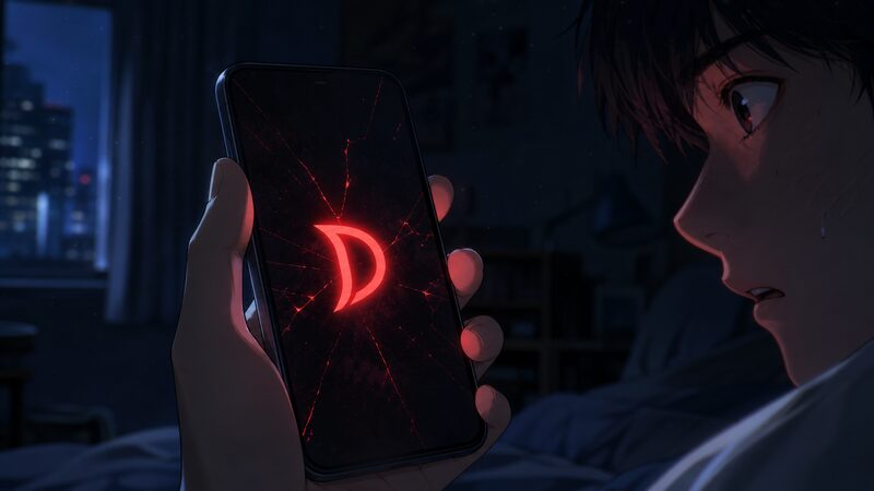 ダーウィンズゲームの招待アプリ「D」が起動する瞬間のイメージ