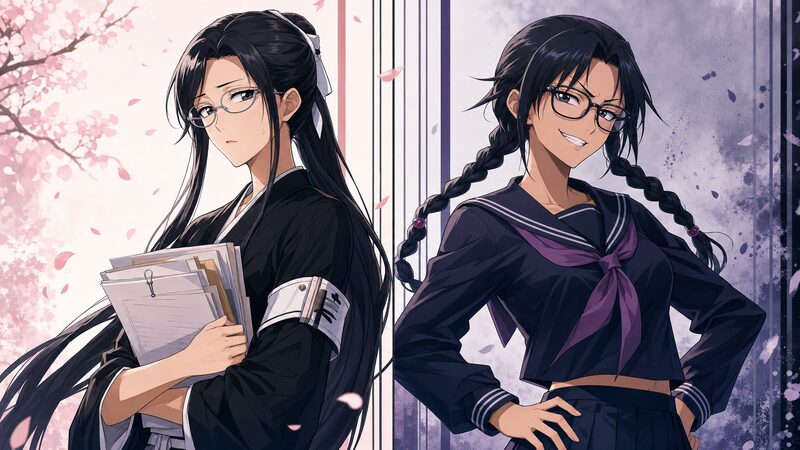 伊勢七緒と矢胴丸リサというBLEACHの女性メガネキャラ2人