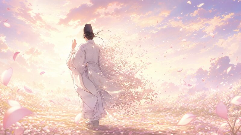 去りゆく佐為の後ろ姿を象徴するイメージ