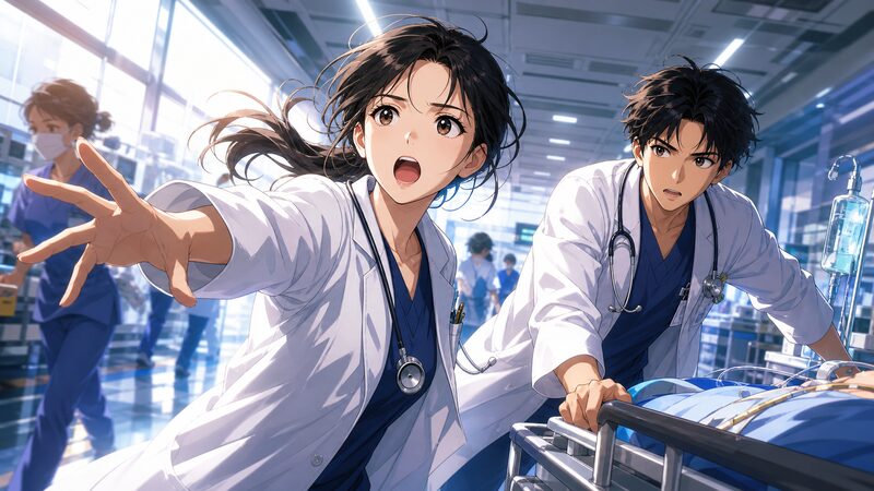 テレビアニメで声と芝居がついた二人の空気感を表すアニメ調イメージ