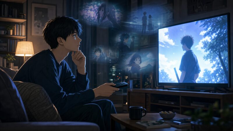 出禁のモグラのアニメを見返して伏線に気付く読者のイメージ