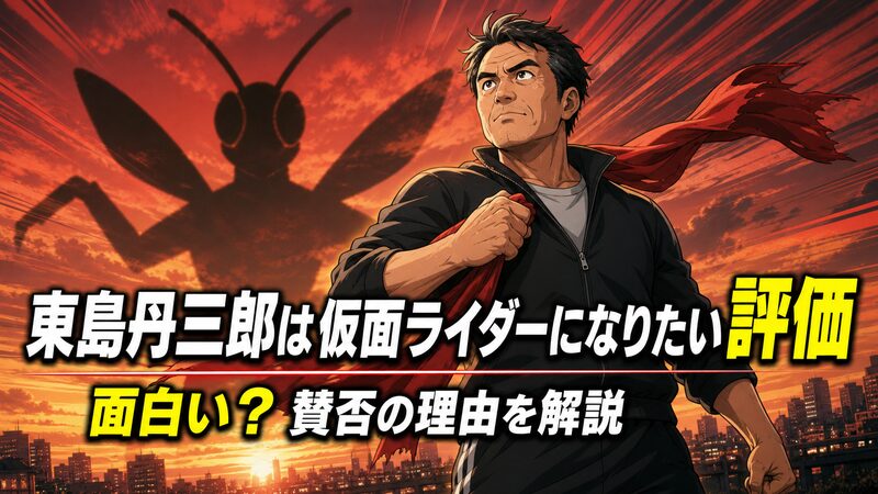 東島丹三郎は仮面ライダーになりたいの評価を表現した大人のヒーロー像