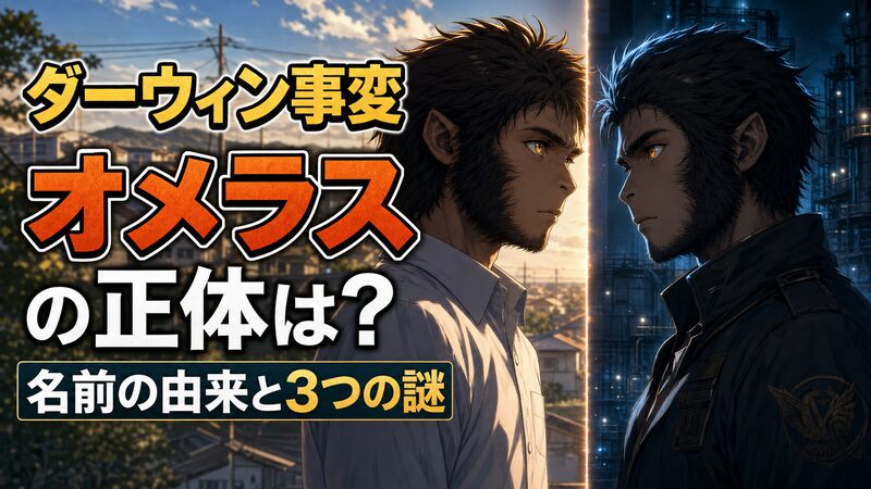 ダーウィン事変のオメラスとチャーリーが向かい合うイメージイラスト