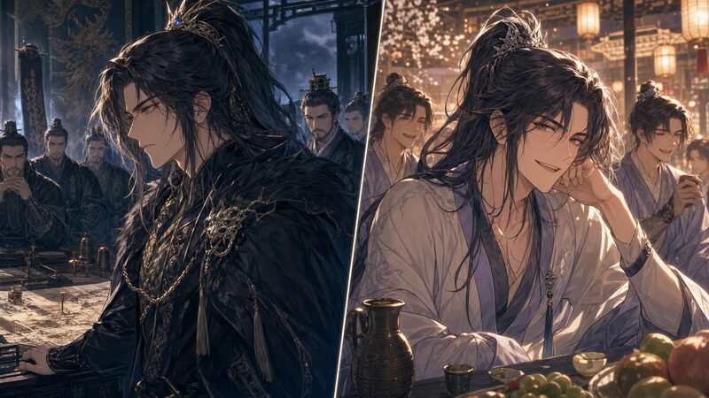 堯人（たかいひと）の威厳と茶目っ気のギャップを描いたイメージ