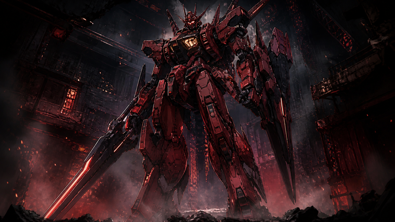 シャアが奪取した赤いガンダムの正体を象徴する機体のイメージイラスト