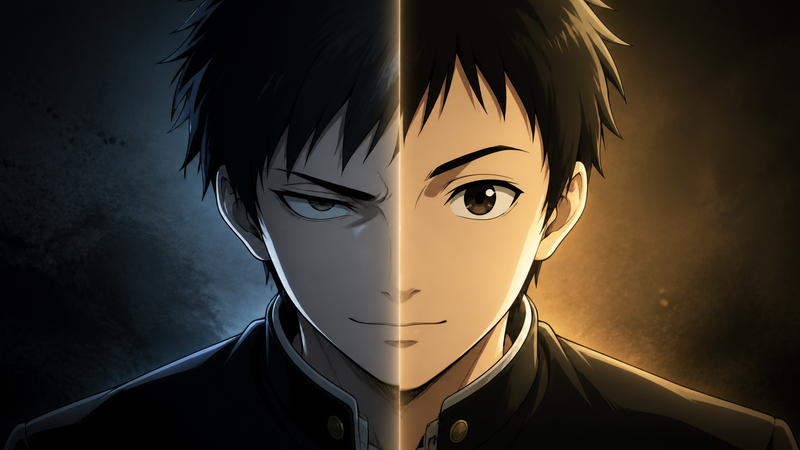 原作とアニメで印象が異なるKei Nagai（永井圭）の性格描写を左右対比で表現