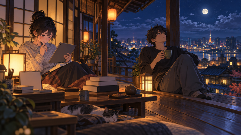 アンダーニンジャの連載状況を公式の表示で確かめる読者を描いたアニメ調イラスト